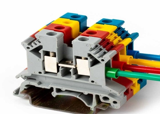 UK series din rail terminal block UK 2.5mm plastic screw clamp terminal brass surface mount  cable connectors terminals