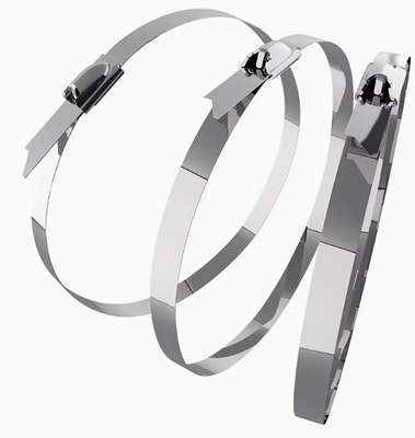 7.9*600mm Cable à verrouillage automatique Tie 304 316 en acier inoxydable Liens à fermeture à glissière métalliques de qualité industrielle
